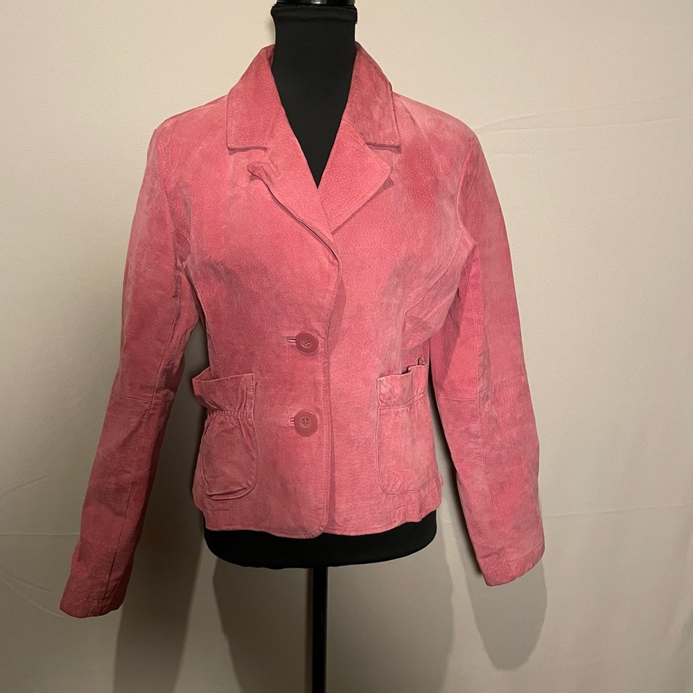 HYPO ACTIVE PINK LEATHER JACKET.